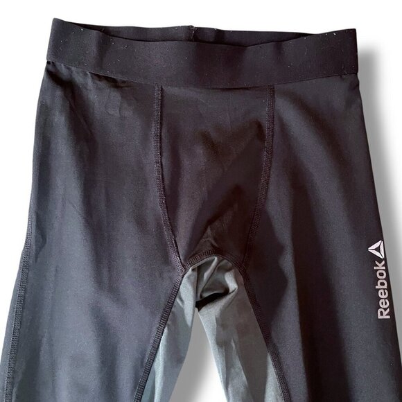 Reebok PlayIce Womens Leggings Sz Medium Black Compression Mesh Panel Athletic - Picture 3 of 8